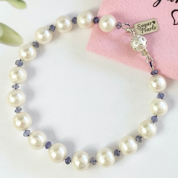 Freshwater Pearl and Iolite Bracelet - Picture 3 of 5